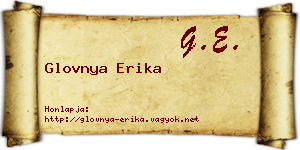 Glovnya Erika névjegykártya